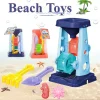 Beach Toy Set for Kids Sand Wheel Sand Bucket Scooter Shovel Rake Sailboat Hourglass Cute Molds Summer Outdoor Sandbox Sand Toys