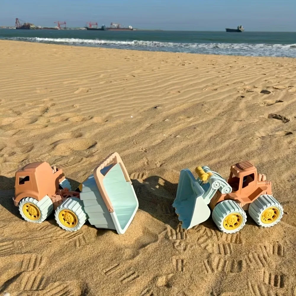 Beach Toys Construction Trucks for Toddler Toys Play Sand Toys Construction Cars for Boys Girls Dump Tractor Toy with Loader - Image 3