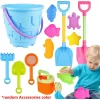 Beach Toys Set for Kids Toddlers Girls Sandcastle Sand Bucket Shovels Animal Sand Molds Travel Sand Toys for Beach Sandbox Toys
