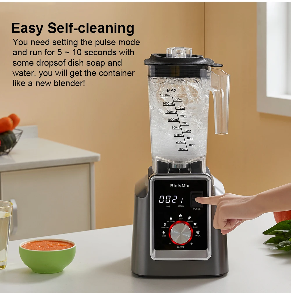 Biolomix Digital BPA FREE 2L Automatic Program Professional Commercial Blender Mixer Juicer Food Processor Ice Smoothies - Image 3