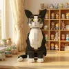 Black and White Cat Building Block Set Creative Sitting Kitten Brick Model Kit Adult Animal Assembly Toy Collectible Cat Figurin