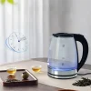 Blue Light Glass Electric Kettle 2.0L Transparent Glass Boiling Teapot Auto Shut-off Portable Jug Security