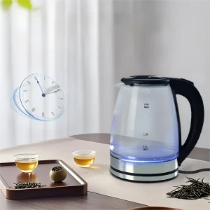 Blue Light Glass Electric Kettle 2.0L Transparent Glass Boiling Teapot Auto Shut-off Portable Jug Security