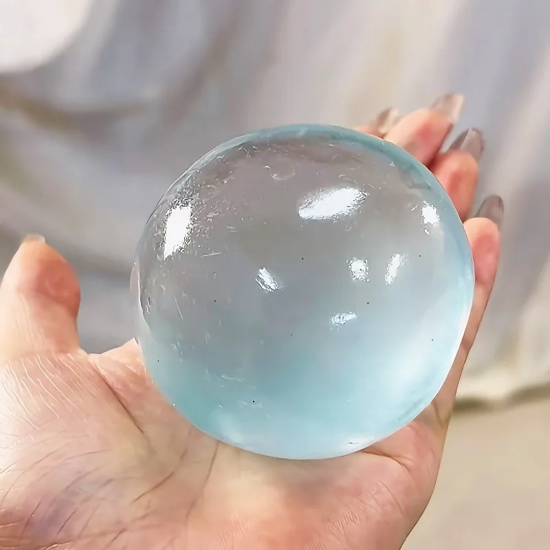 Blue Maltose Squishy Toy Cute Mochi Anti Stress Fidget Toy Soft Simulated Bule Transparent Ball Quick-rebound Decompression Toy - Image 5