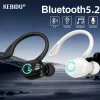 Bluetooth 5.2 Business Wireless Headphone Ear-Hook Mini HIFI Bass Noise Cancelling Earphone With Mic Earbud Sport Game Headset