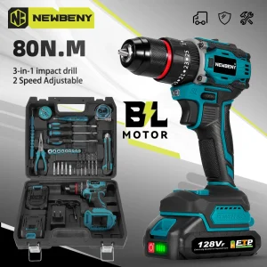 Brushless 80NM 21+3 Torque Electric Drill Cordless Impact Drill Electric Screwdriver Power Tools For Makita 18V Battery Pin