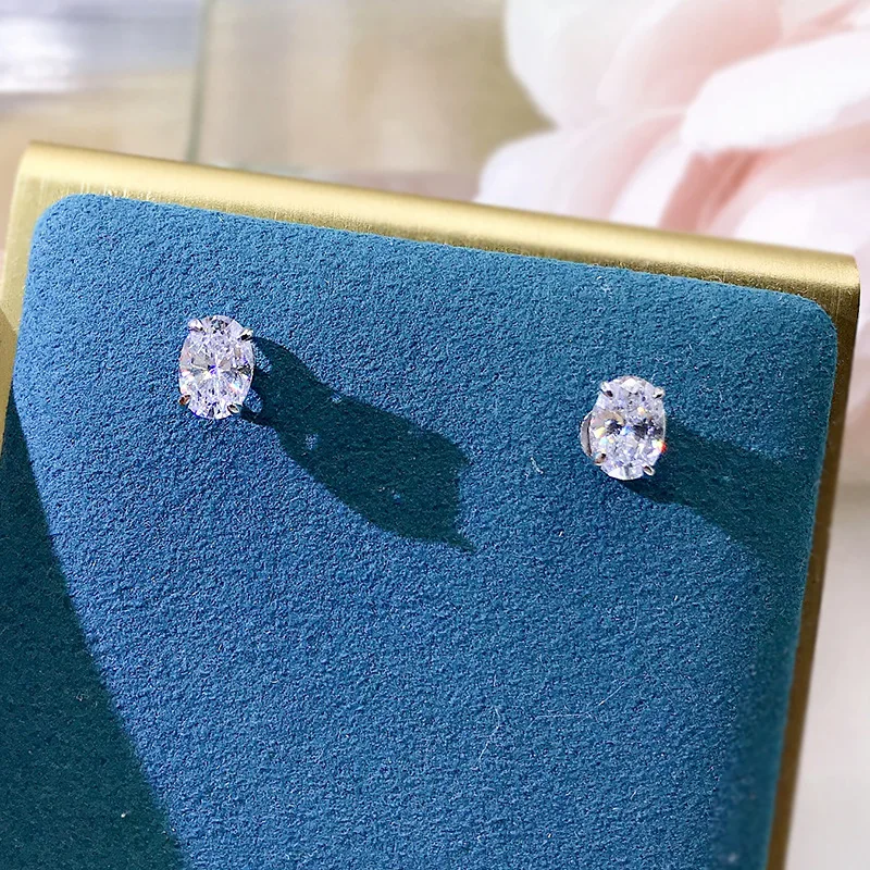CAOSHI Simple Shiny Oval-shaped CZ Earrings for Female Graceful Lady Versatile Accessories Classical Elegance Women's Jewelry - Image 5