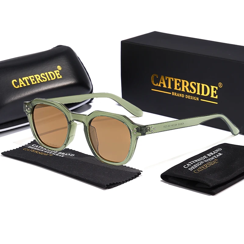 CATERSIDE Retro Polarized Sunglasses Men Ultralight TR90 Frame Polygon Women Sun Glasses Outdoor High Quality Travel Eyewear - Image 4
