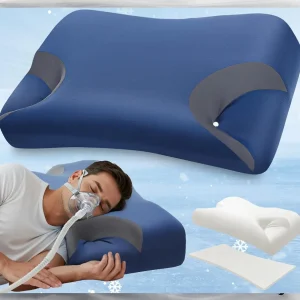 CPAP Memory Foam Neck Support Pillow Cooling Pillowcase for Side Sleepers Relieves Neck Shoulder Pain Enhances Sleep Quality