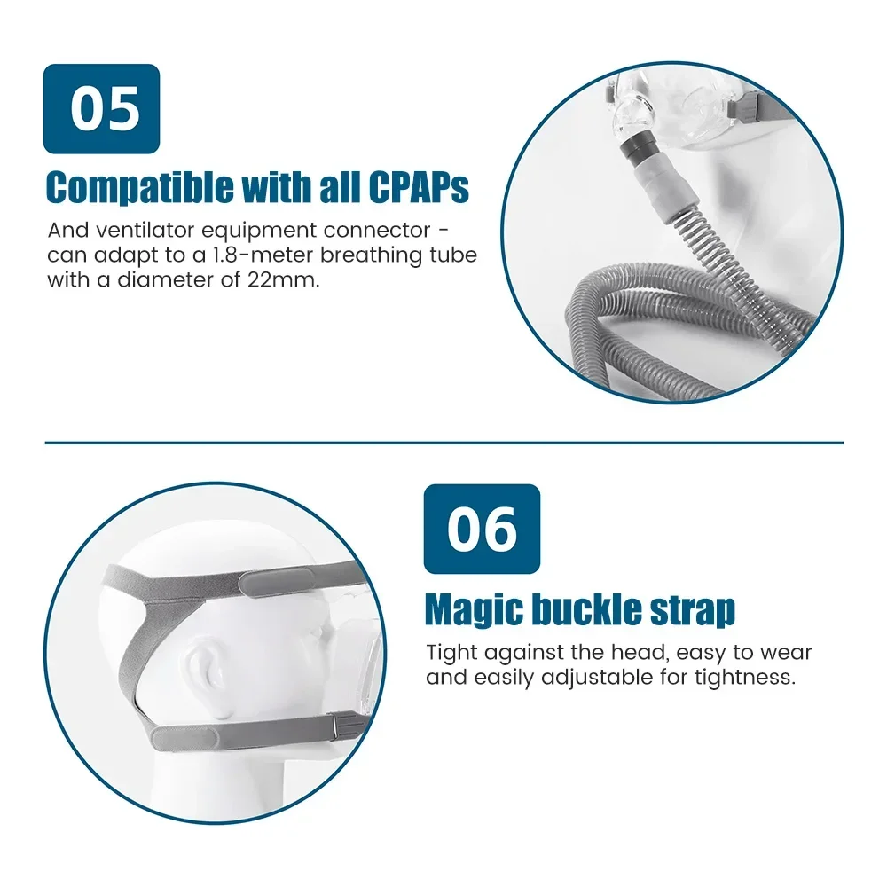 CPAP Nasal Face Mask for Auto CPAP BPAP Anti Snoring Sleep Prevent Apnea machine Sleep Nasal Full Face Mask Anti Snoring - Image 4