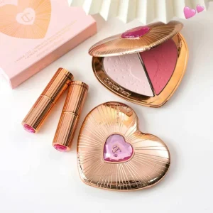 CT Two-color Heart Shape Powder Blusher Long-lasting Makeup Small Gold Tube Lipstick Improve Lip Color Matte Natural Cosmetics