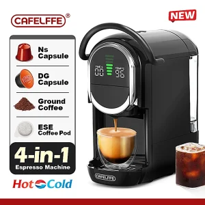 Cafelffe 4in1 Coffee Machine Dolce gusto Nespresso Capsule ESE Pod Ground Coffee Coffee Cafeteria 19Bar Hot/Cold,Gift for Lover