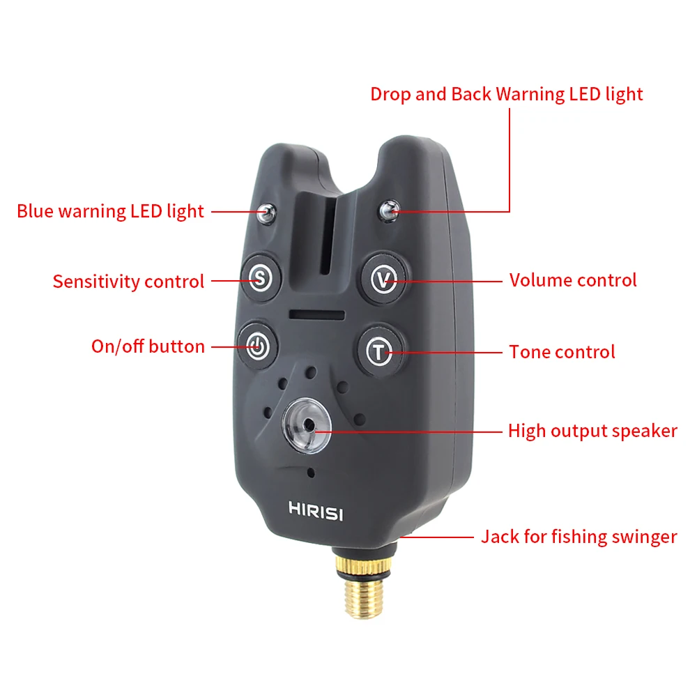 Carp Fishing Bite Alarm with Volume Tone Sensitivity Control LED Indicator B1101 - Image 2
