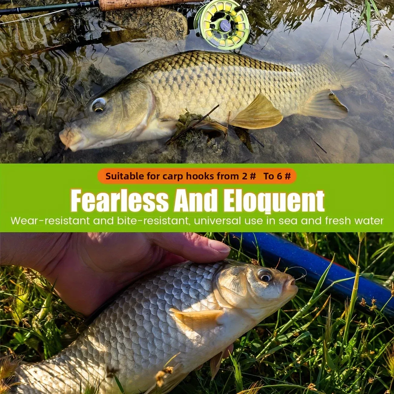 Carp Fishing Rigs Pre-Tied, Combi & Hair Rigs with Rolling Swivels, 100% Fluorocarbon Ready-to-Use Tackle for Method Feeder - Image 3