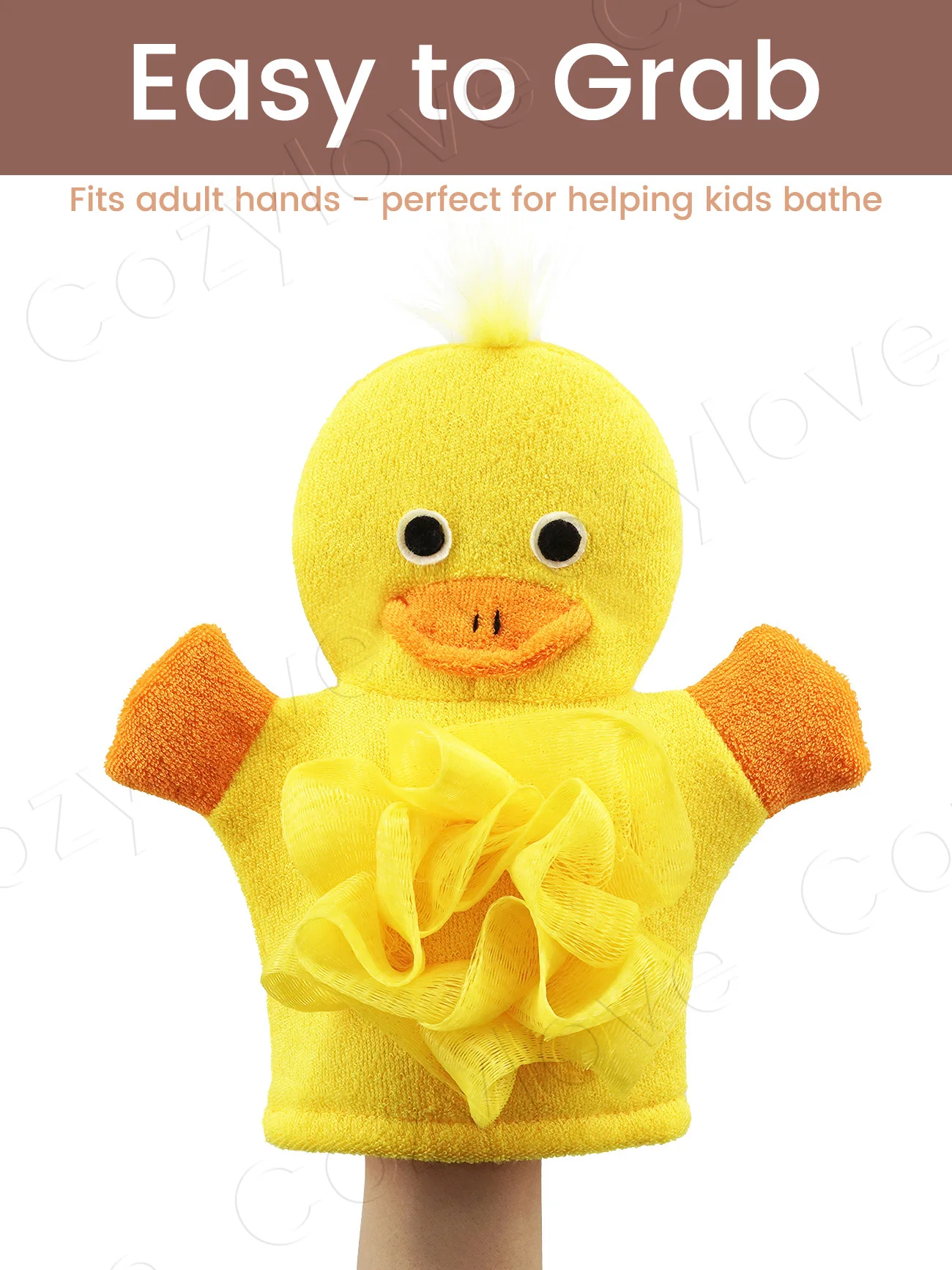 Cartoon Animal Bath Gloves Dual-Side Exfoliating & Gentle Massage for Kids - Plant Fiber/Cotton Material, Quick-Dry - Image 5