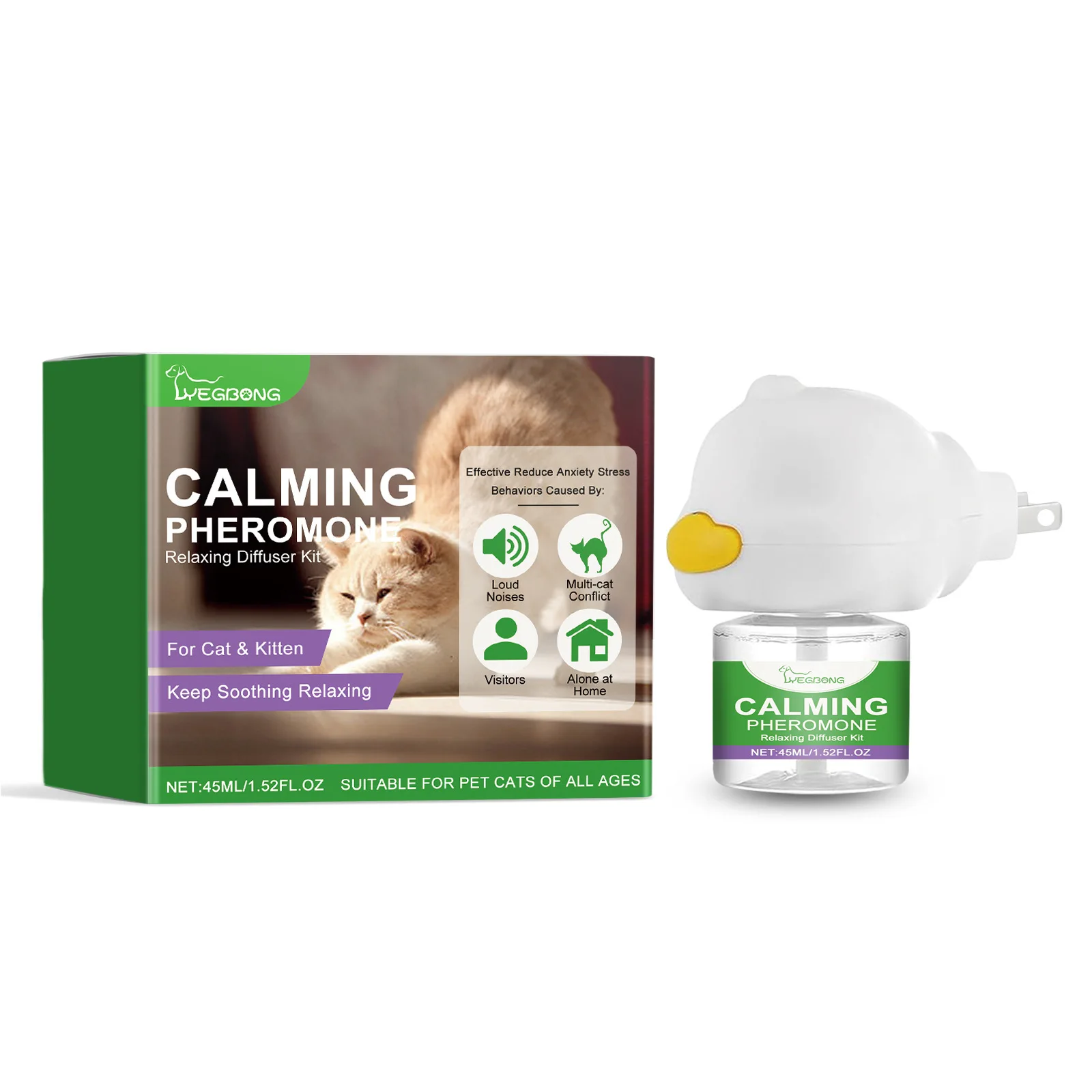 Cat Calming Diffuser Cat Pheromone Plug-In Relaxants Prevent Howling Pet Dogs Anti-Anxiety Reduces Anxiety Cat Calming Liquid - Image 2