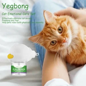 Cat Calming Pheromone Diffuser Kit with Refill Relaxing Anti-Anxiety Stress Relief Soothing Comforting Mood for Pets