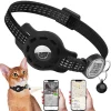 Cat GPS Collar with QR Code Tag & Airtag Case Reflective Apple Tag Cats Collar for Tracker Pet Breakaway Air Tag Kitten Collar