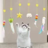 Cat Hanging Teasing Toy Hanging Door Elastic Rope Teasing Stick Feather Teasing Cat Dog Pet Supplies Teasing Stick