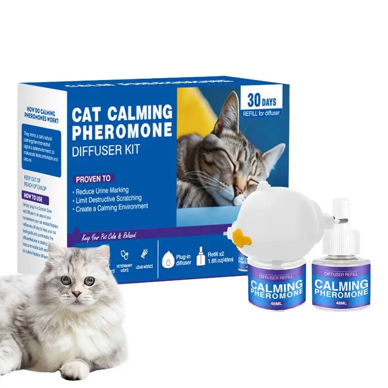 Cat Pheromones Calming Diffuser Refill Reduce Fighting Diffuser Plug In 60-Day Pets Calming Pheromone Relieve Stress Refill - Image 2