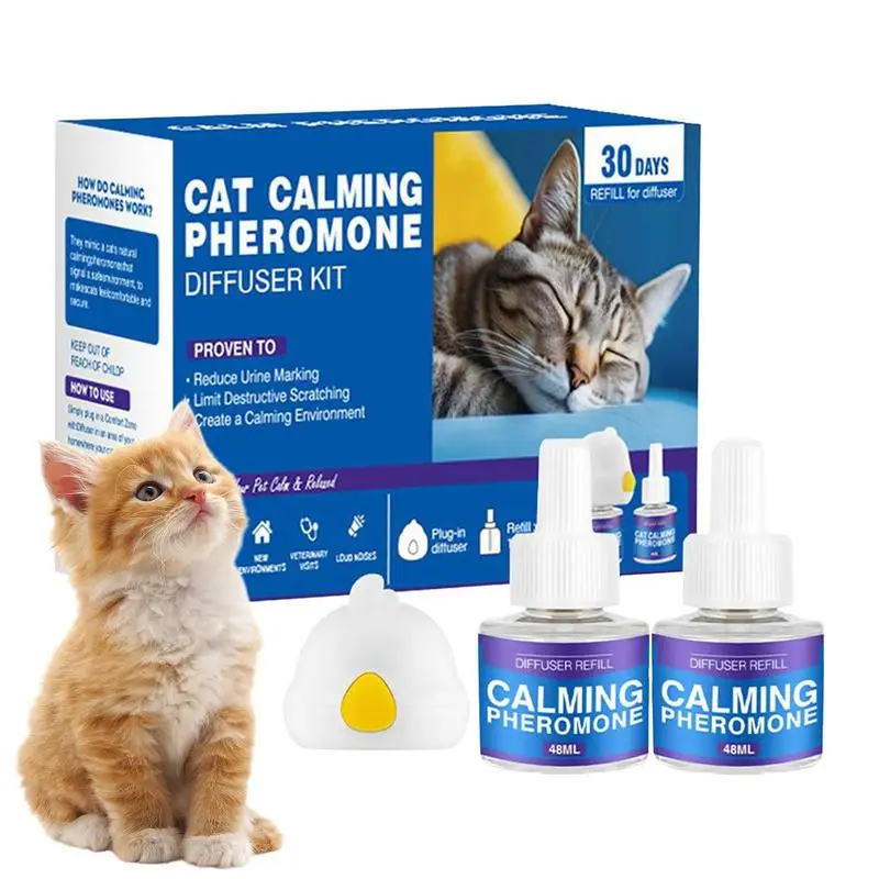 Cat Pheromones Calming Diffuser Refill Reduce Fighting Diffuser Plug In 60-Day Pets Calming Pheromone Relieve Stress Refill - Image 4