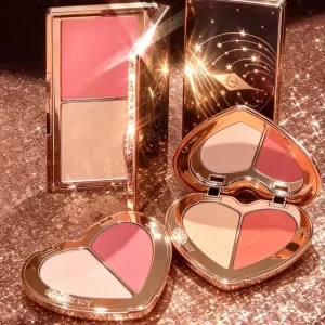 Charlotte Tilbury CT Two Color Love Powder Blusher Liquid High Gloss Powder Blusher for Face Shaping Multi-purpose Cosmetic Base