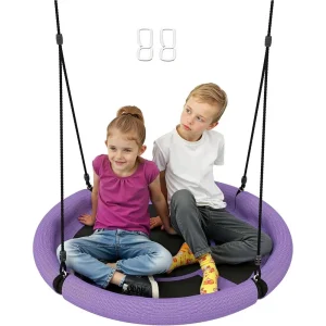 Child-Sized 100cm Diameter Tree Swing Set with Adjustable Hanging Ropes for Outdoor Play and Garden Fun