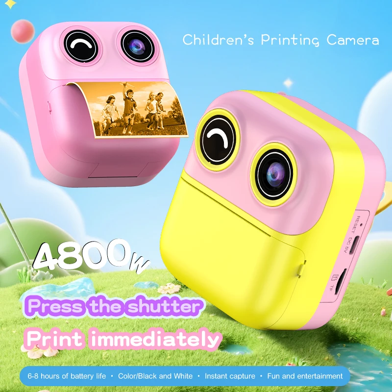 Children Digital Camera Toys Instant Print for Kids Thermal Print Camera Instant Print Photo Video for Girls Boys Birthday Gifts - Image 2