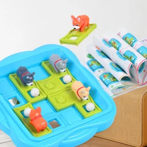 Children Education Learning Toy Naughty Puppy Push bead Board Game Puzzle Logic Game IQ Training Spatial Planning Animal Theme