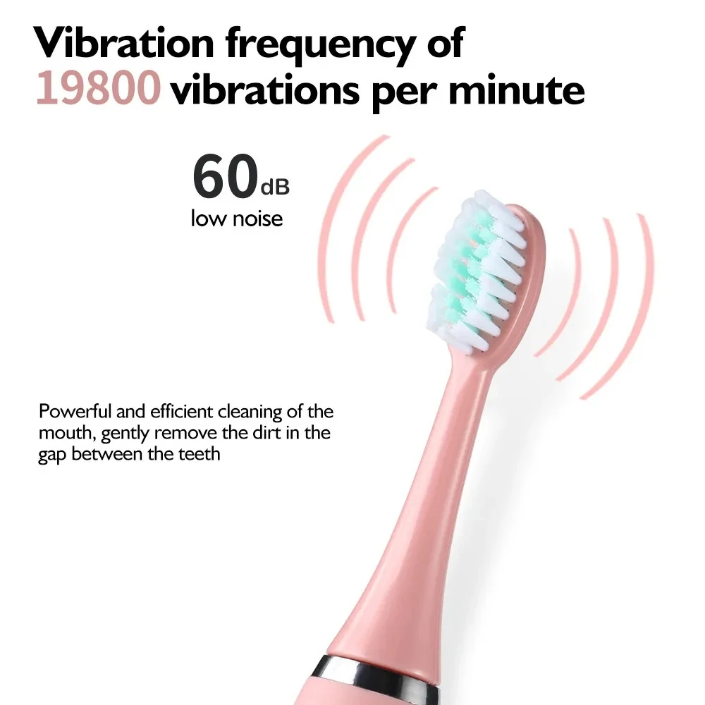 Children Electric Toothbrush Cartoon Kids With Replacement Head Ultrasonic IPX7 Waterproof Rechargeable Sonic Toothbrush - Image 2