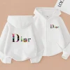 Children Zipper Style Coat Fashion Letter Sweatshirt Clothing Boys Girls 3-12Yrs Hoodie Long-sleeved Top Casual Charming Clothes