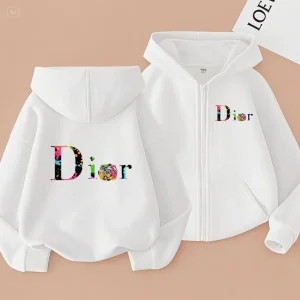 Children Zipper Style Coat Fashion Letter Sweatshirt Clothing Boys Girls 3-12Yrs Hoodie Long-sleeved Top Casual Charming Clothes