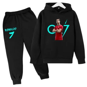 Children's Clothing Coat CR7 Brand Casual Competition Sportswear Boys Girls Letter Printed Hoodie/trousers 2P Sports Jogging Set