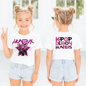 Children's Kpop Demon Hunter T-shirt, Children's Saja T-shirt, Kpop Demon Hunter T-shirt, Boys and Girls' Summer Clothing