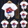 Children's Spider Man T-shirt Cartoon Birthday Digital Printed T-shirt Cute Boys and Girls Short Sleeve Top Children's Clothing