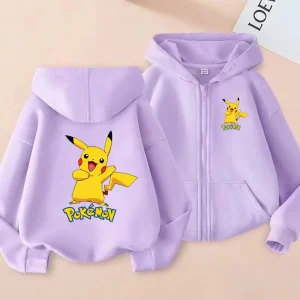 Children's Zipper Style Anime Movie Electric Mouse Print Sweatshirt Coat Boys Girls3-12Yrs Hoodie Sports Casual Cardigan Clothes