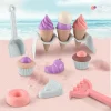 Children's beach ice cream toys Ice cream cone Beach sand digging and snow play tools with storage backpack Birthday gift