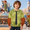 Christmas cosplay costume Zootopia Nick Wilde character sweatshirt long-sleeved printed shirt for children and teens winter wear