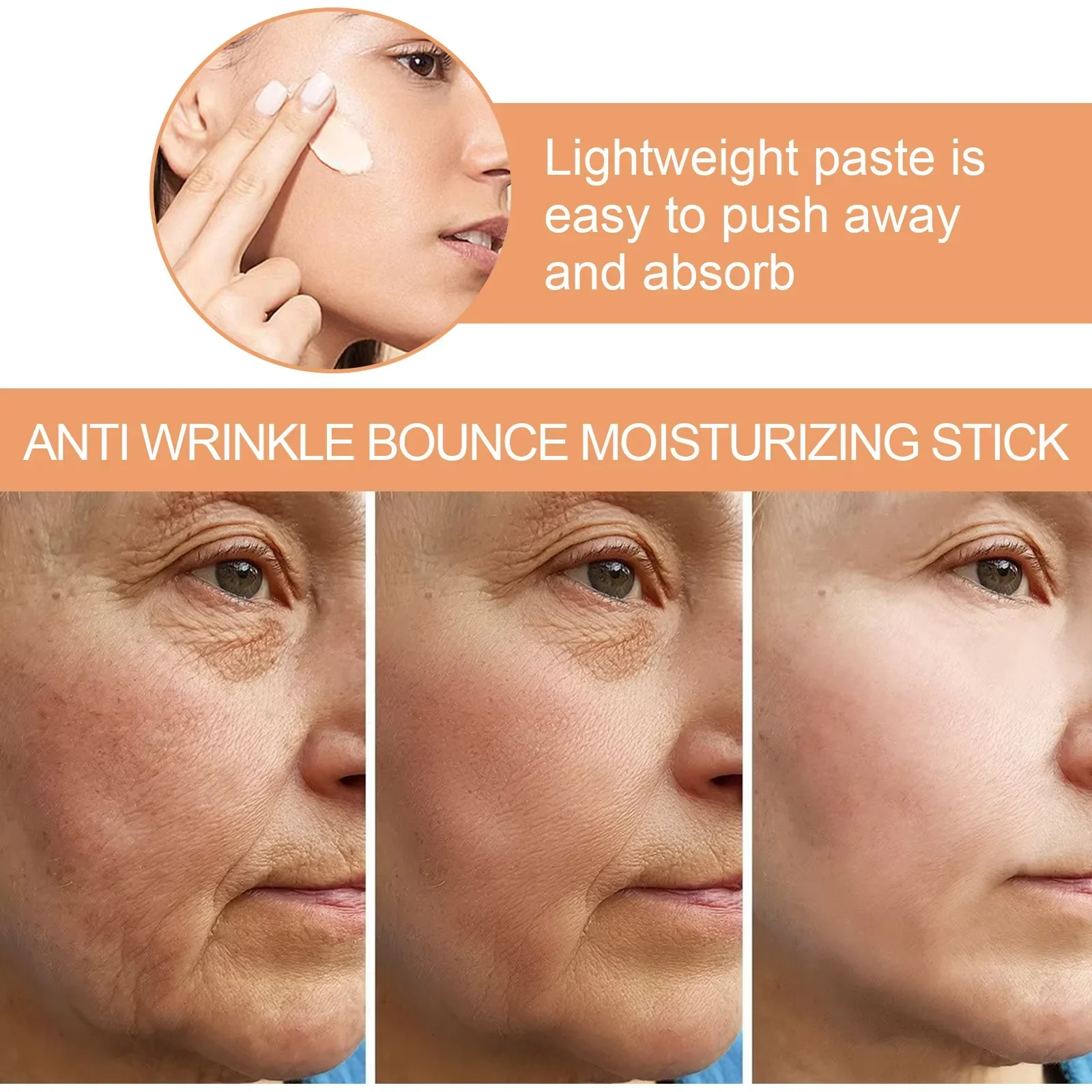 Collagen Wrinkle Removal Multi Bounce Balm Stick Instant Anti-Aging Firming Lift Brighten Facial Dull Skin Moisturizer Cosmetics - Image 3