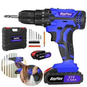 Cordless Drill Kit Electric Screwdriver Kit, 45Nm Cordless Combination Drill, LED Work Light, Home and Garden DIY Project Kit