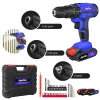 Cordless Drill Kit Electric Screwdriver Kit, 45Nm Cordless Combination Drill, LED Work Light, Home and Garden DIY Project Kit