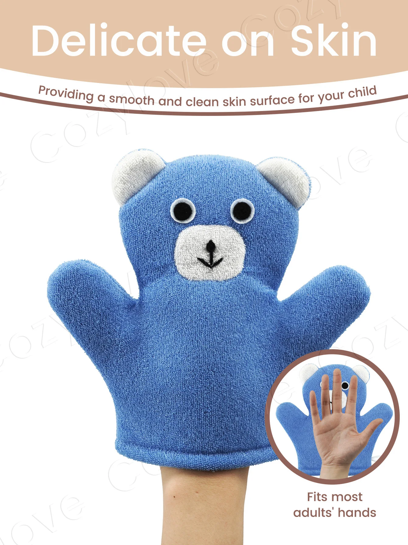 Cute Animal Kids Shower Loofah Glove | Soft Duck & Bear Bath Mitt for Toddler Bathing, Gentle Exfoliating Sponge - Image 4