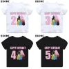 Cute Barbapapa Print Cartoon Girls Clothes 1 2 3 4 5 6 7 8 9 Years Happy Birthday Kids Short Sleeve T shirt Baby Boys T-Shirts