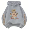 Cute Capybara Cartoon Printed Hoodie Girls Boys Kawaii Kid Clothes Funny Animal Lover Spring Autumn Sweatshirt Hoody