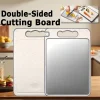 Cutting Board for Kitchen Vegetable Fruit Food Boards Stainless Steell/Wheat straw Cutting Board Non-Slip Base Chopping Board