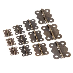 DRELD 10Pcs Cabinet Furniture Hinges Jewelry Wooden Boxes 4 Hole Butterfly Vintage Hinge Furniture Fittings For Door Cabinets