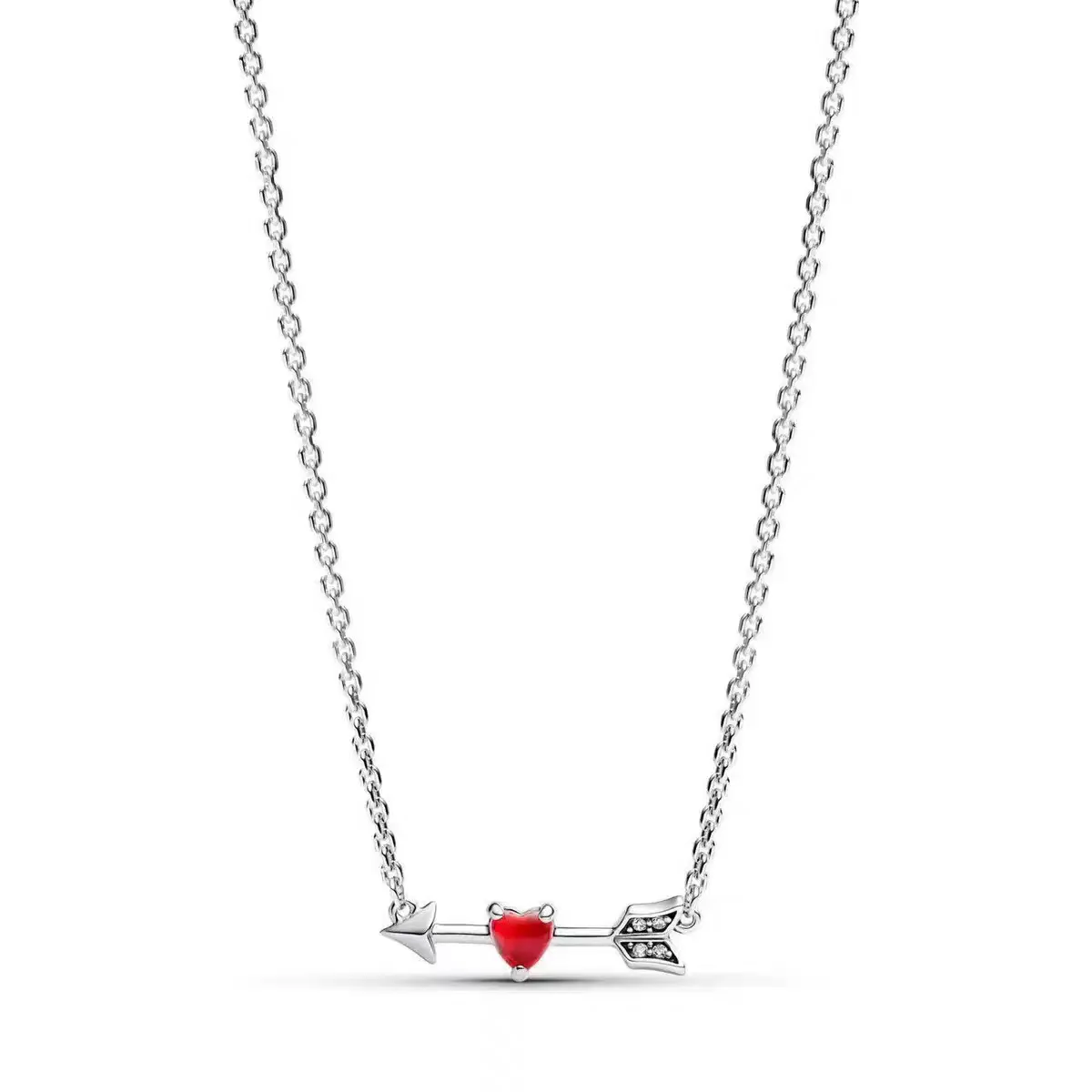 Dazzling Exquisite Charm Women's Jewelry Birthday Party Gift 925 Sterling Silver Zircon Moon Bowknot Circular Heart Necklace - Image 3