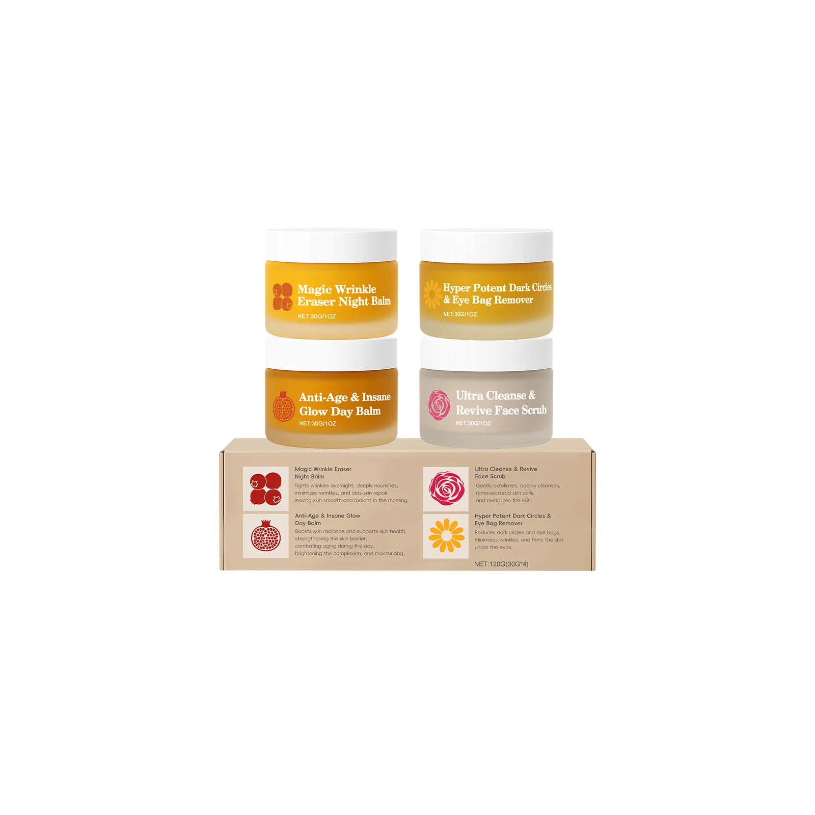 Deep Hydration Firming Skin Gentle Exfoliating Face Care Multi Effect Set for Dry Skin Renewing Kit Daily Skincare Night Repair - Image 2