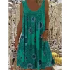 Digital printed off shoulder sexy camisole loose fitting dress lace casual dress summer dress