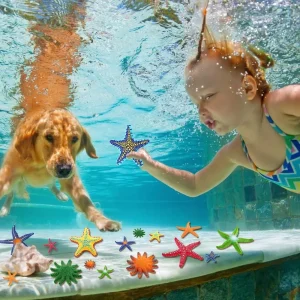 Diving Pool Toys Colorful Starfish Underwater Pool Toys Soft Rubber Dive Throw for Kids Summer Swimming Pool Party Favors